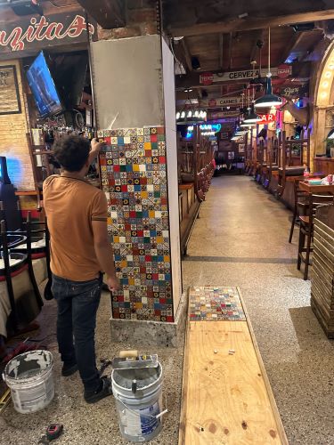 Mosaic Wall at a local restaurant. 